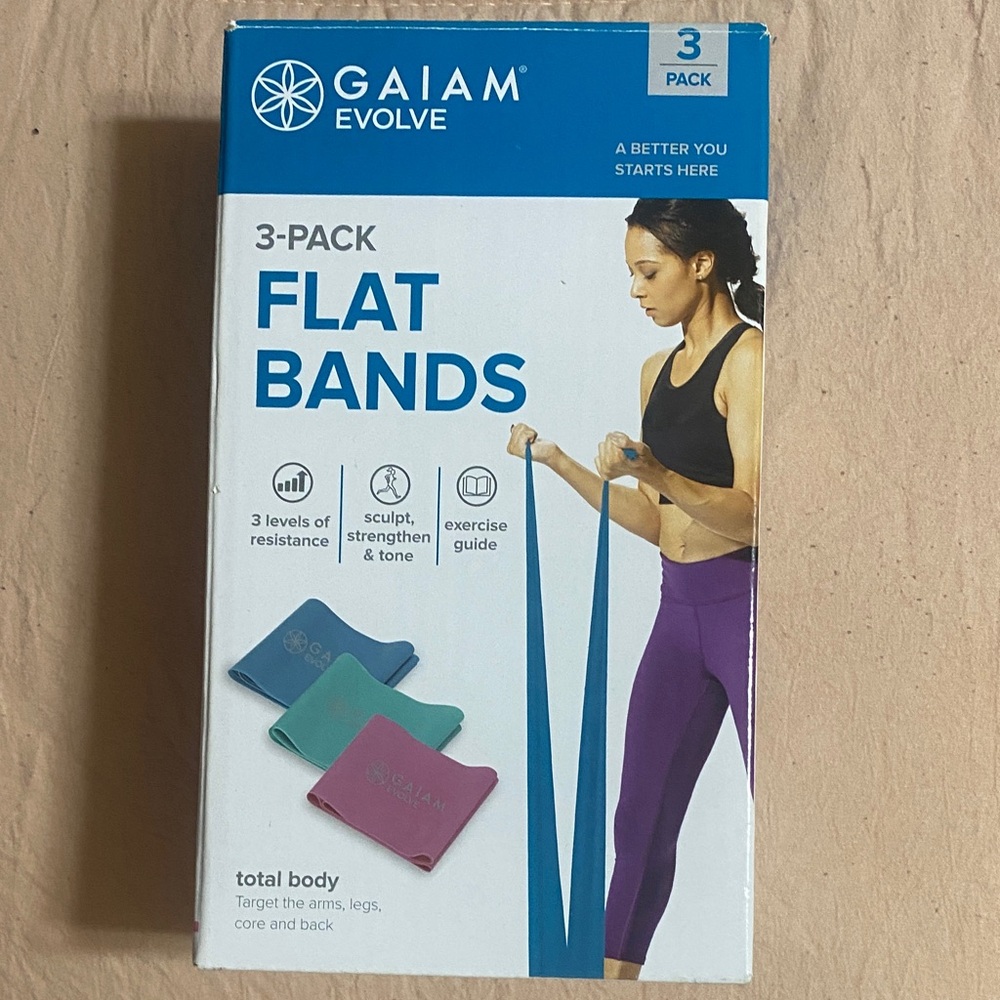 GAIAM Evolve Resistance Bands Set - Blue, Pink, Green